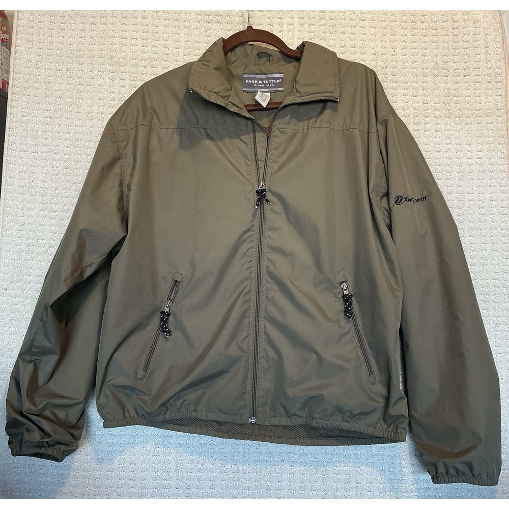 Page &‎ Tuttle Golf Jacket Green M Full Zip Lined Lightweight Men's